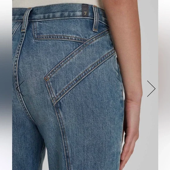 7 For All Mankind Star Panel Easy Straight Jeans NWOT - Picture 3 of 4